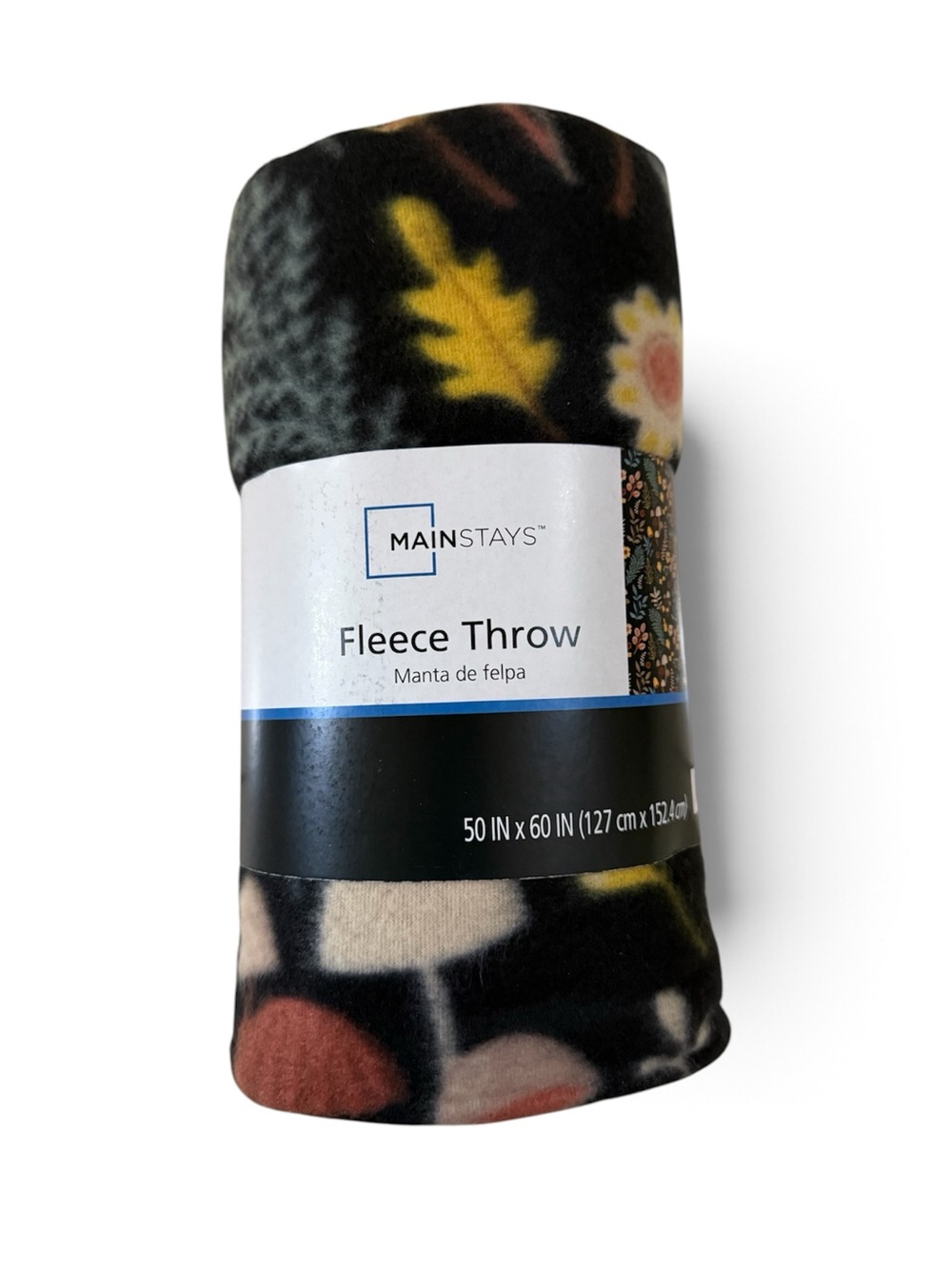 Mainstays Cozy Fleece Throw Blanket Floral Mushroom 50x60 New